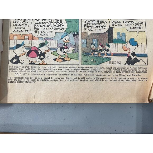 Gold Key Walt Disney Donald Duck 150 July 1973 Comics Red Cover Bagged Boarded - Picture 4 of 7
